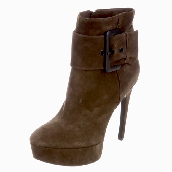 VIA SPIGA SUEDE LEATHER  PLATFORM ANKLE BOOTS - Picture 4 of 11